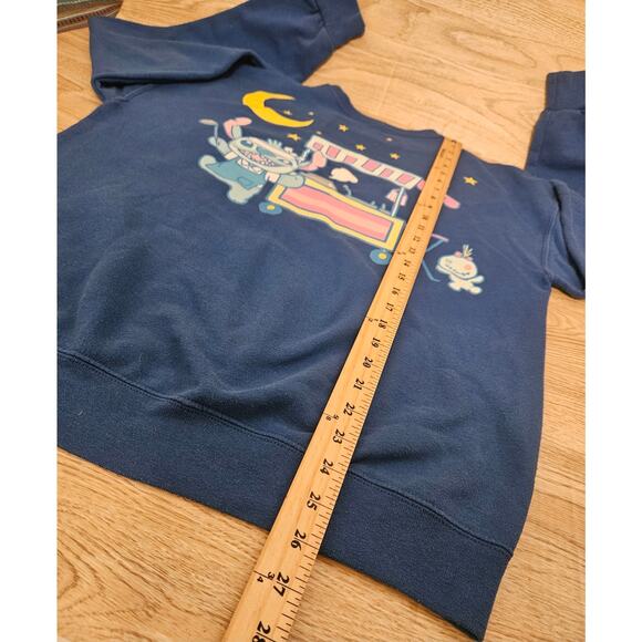 Disney Stitch & Scrump Night Market Blue Crew Neck Sweatshirt Size Medium - Picture 5 of 7